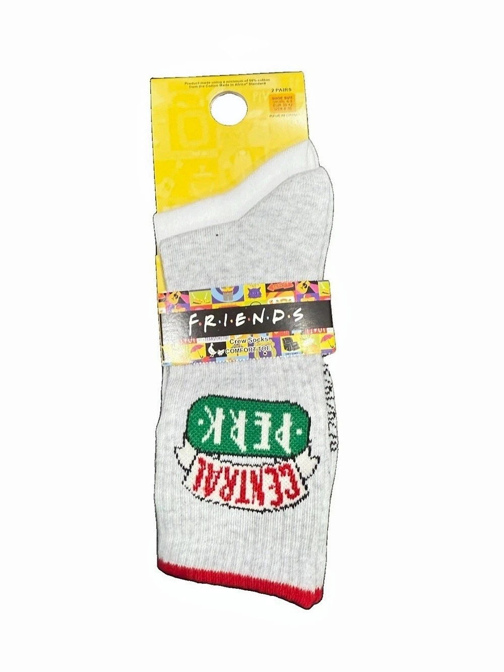 Friends Central Perk socks Gray & Red Socks US 8-10 NWT
